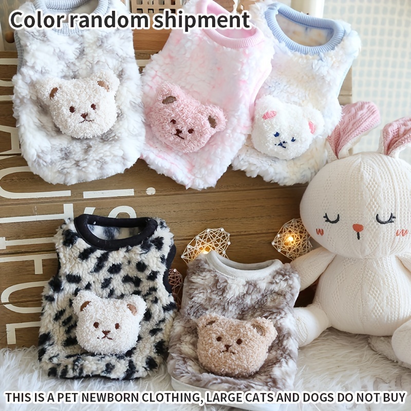 

Sent Styles Of Cute Bear And Puppy Clothes For Young Dogs And Kittens, Suitable For Newborn Cats.