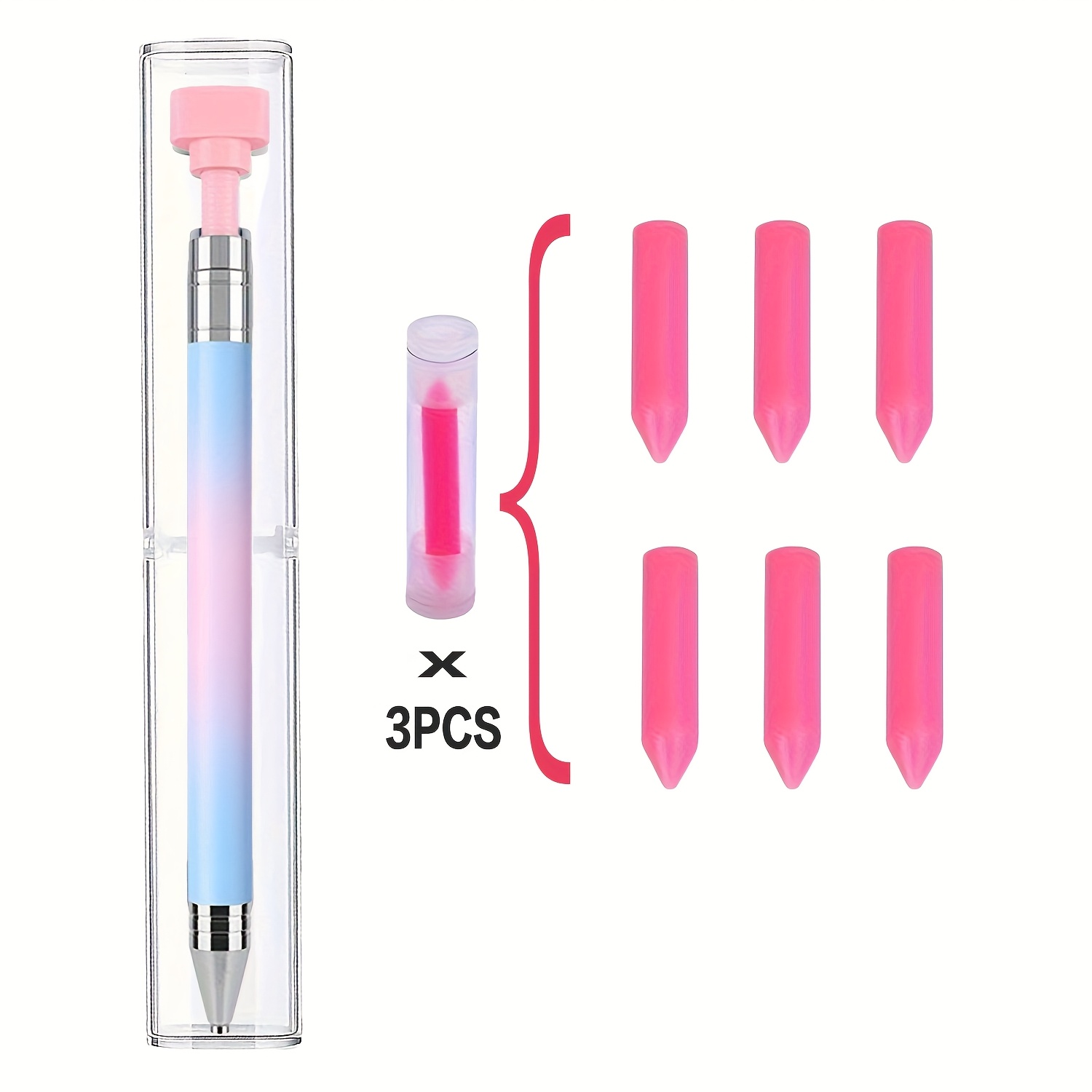 E-shop 1 Set Kit mit drehbarem Perlen-Abzieher, Diamond Painting Stift Set für schnelle Zubehör Auswahl, Kunststoff Material, inklusive Bleistift und