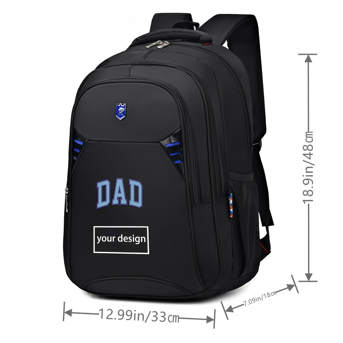 Customizable Personal Pattern Text Name Logo DAD Backpack