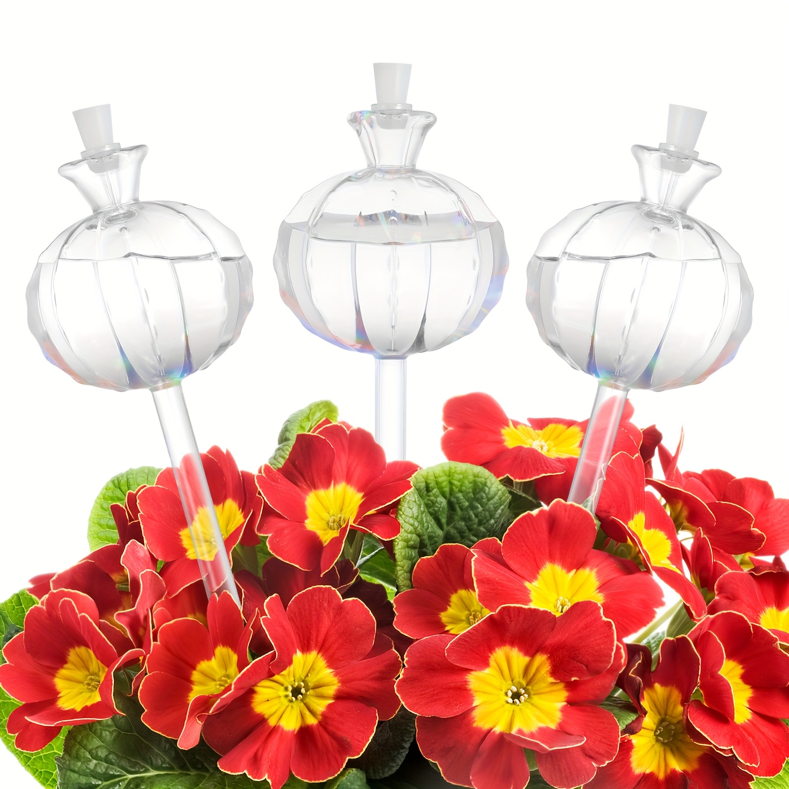 

8-pack Transparent Plastic Self-watering Globes, Automatic Plant Watering Bulbs For Indoor & Outdoor Potted Plants, Decorative Garden Watering Stakes, Vacation Plant