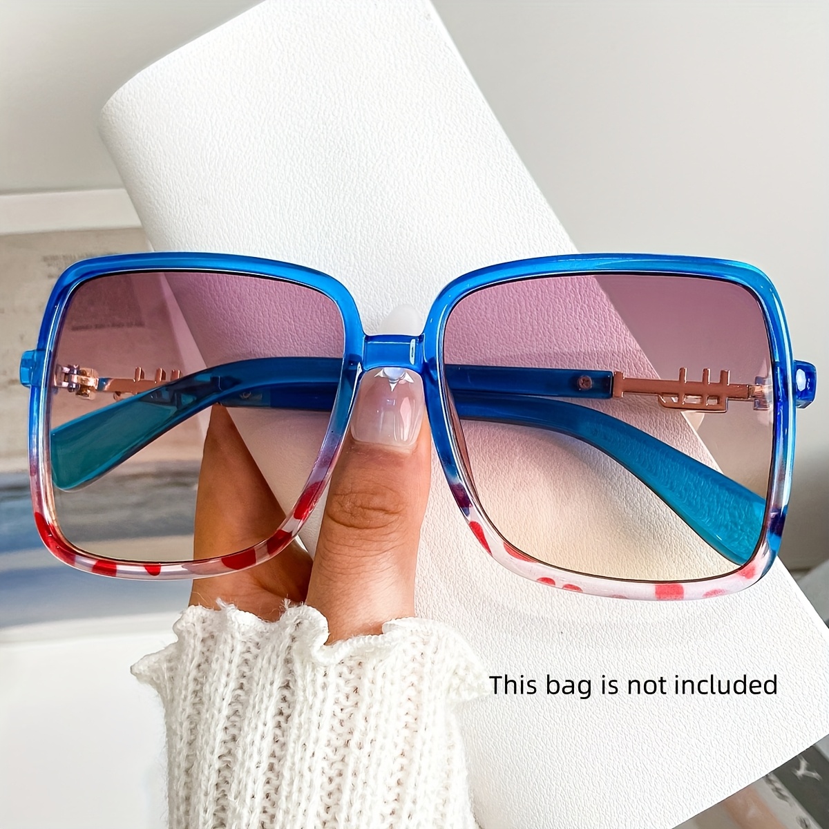 retro 1970s oversized square fashion glasses - Temu Oman display picture 2