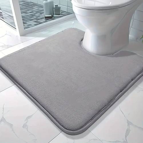 1 absorbent u shaped bathroom toilet mat coral toilet seat cover machine washable quick drying water absorbent comfortable standing pad thickened non slip soft and cozy rug decor in multiple colors