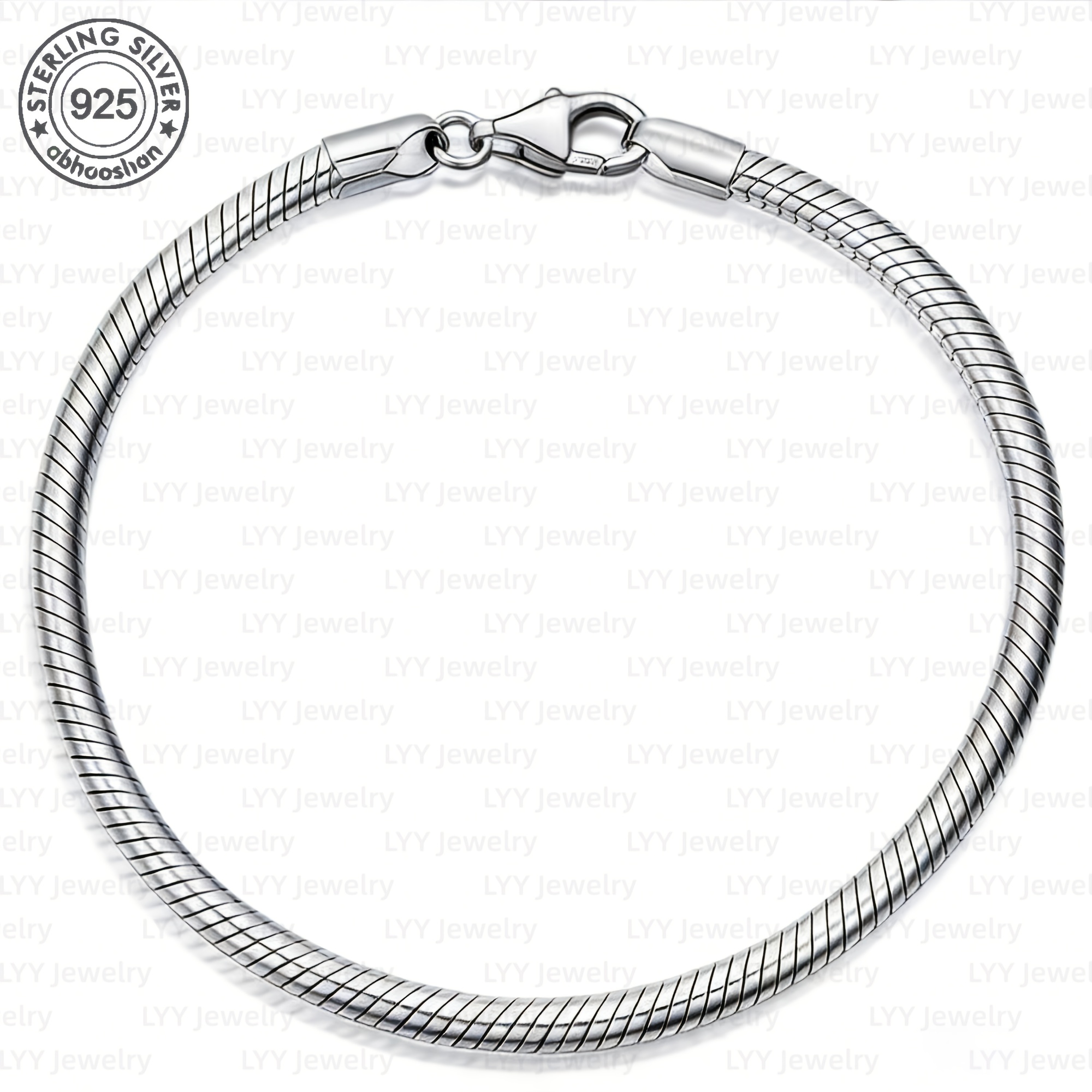 TEMU 925 Silver Snake Design Bracelet, A Trendy Accessory For Everyone, Featuring A Minimalist Sporty And Casual Look. Perfect For Like Valentine's