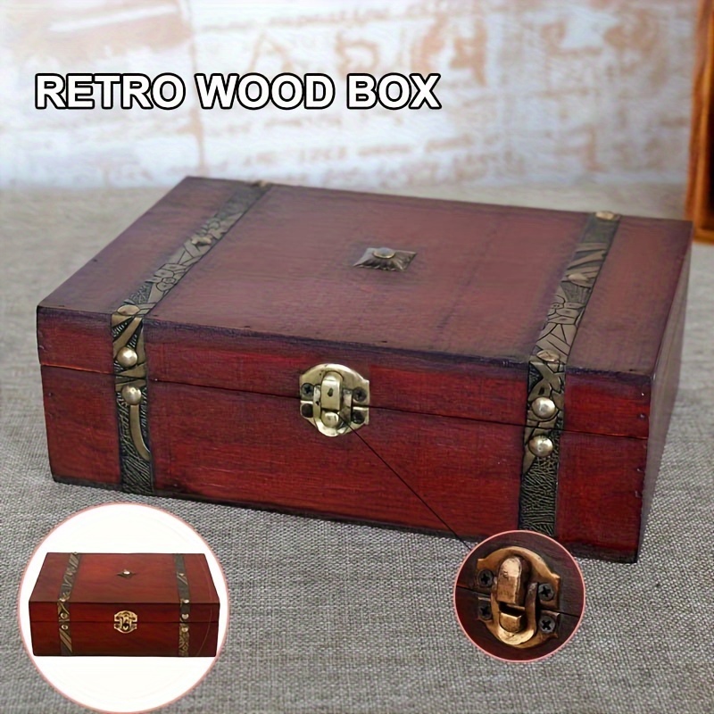 

Vintage Wooden Storage Box With - Ideal For Jewelry, Artwork & Small Home Items