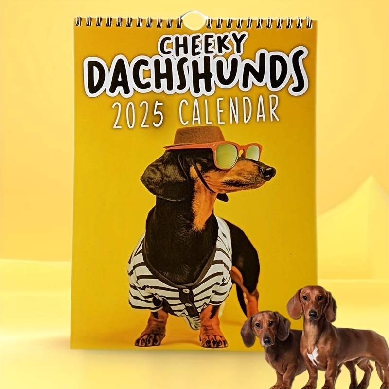 

2025 Naughty Dachshund Calendar - 12 Months Wall Hanging, Pet Theme Fun Calendar Notes, Suitable For Home Office, Perfect New Year Gift For Pet Lovers, Very Suitable For Use