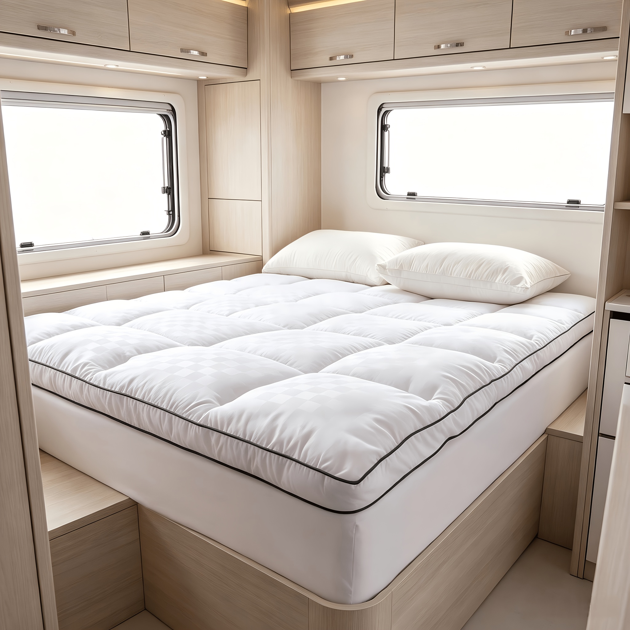 TEMU 1 Protector de colchón , ropa de cama para RV, y , banda elástica de 360°, de colchón antideslizante, lavable a máquina, los colchones, ideal