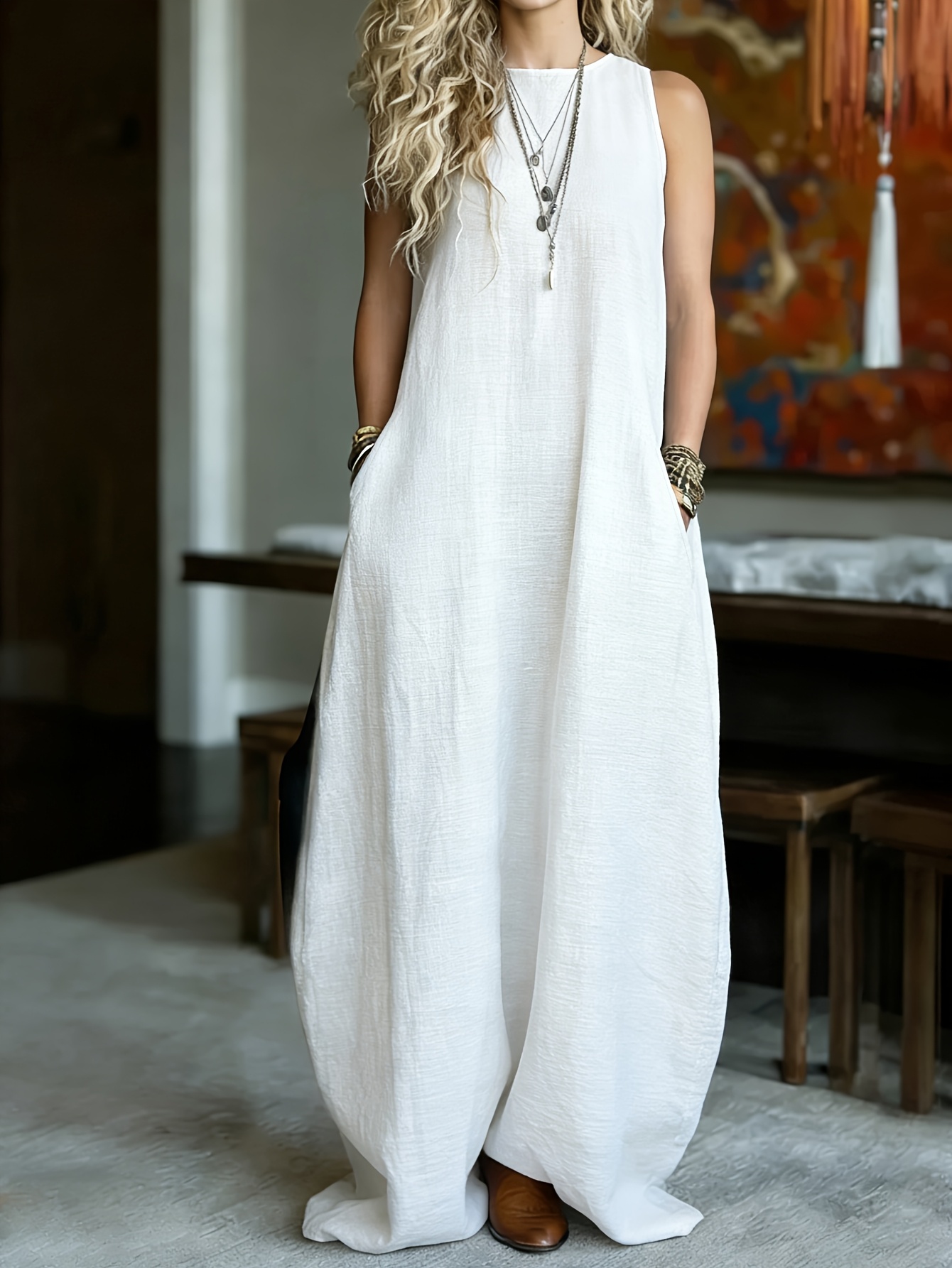 loose gold sequin dress Miss Circle Women's Lainey Gold Satin Sequin Pearls Beaded Maxi Dress