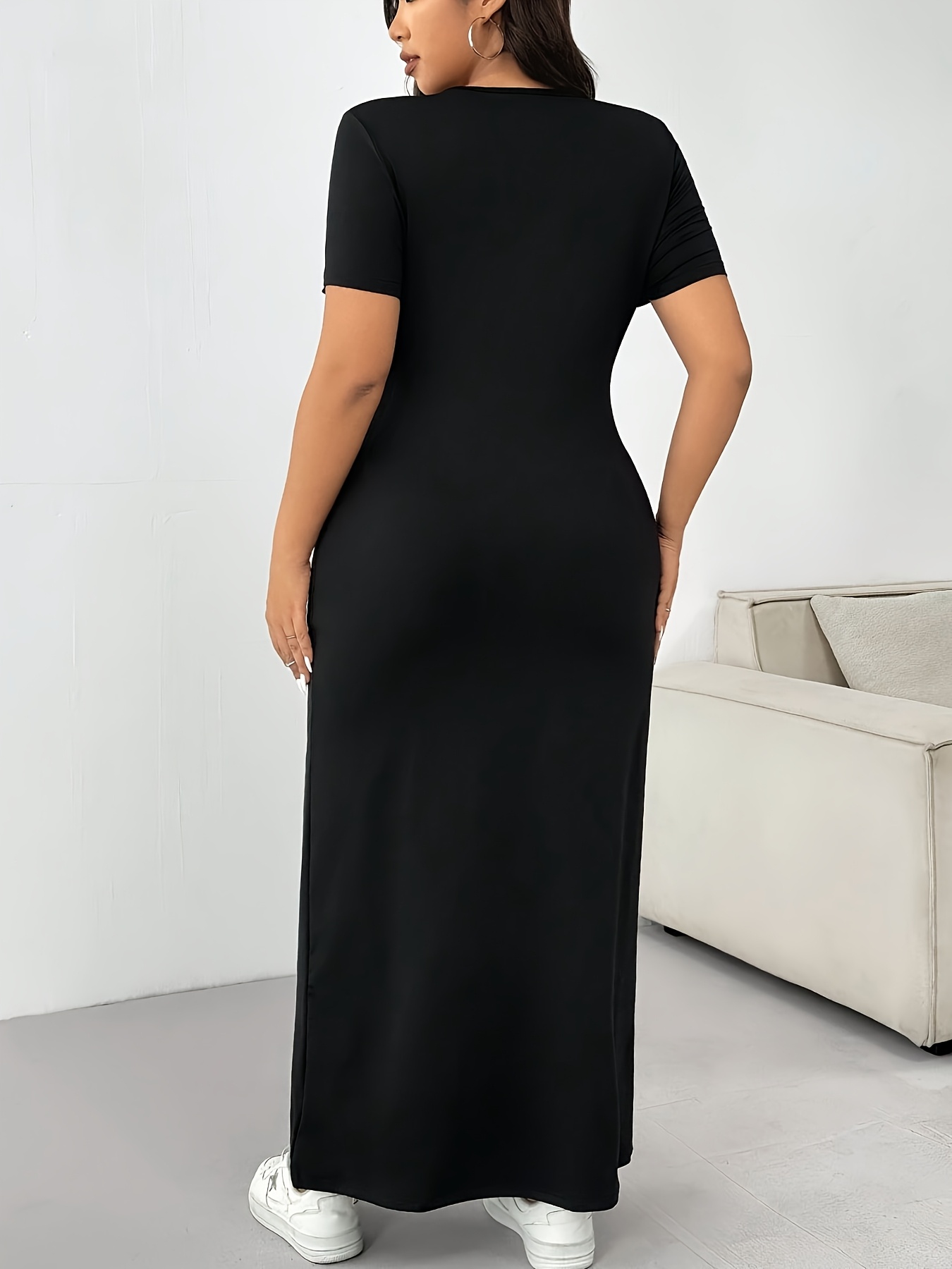 plus size womens plus size solid color dress fit short