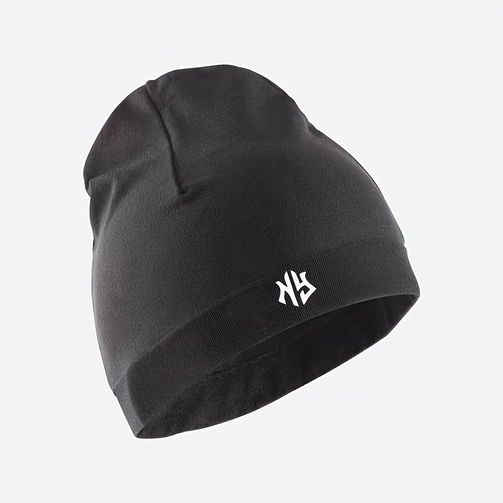 E-shop NY Outdoor Sport Strickmütze für Radfahren, für Outdoor-Aktivitäten, dehnbarer thermischer Winterhut mit Ohrenklappen und bedrucktem Logo,