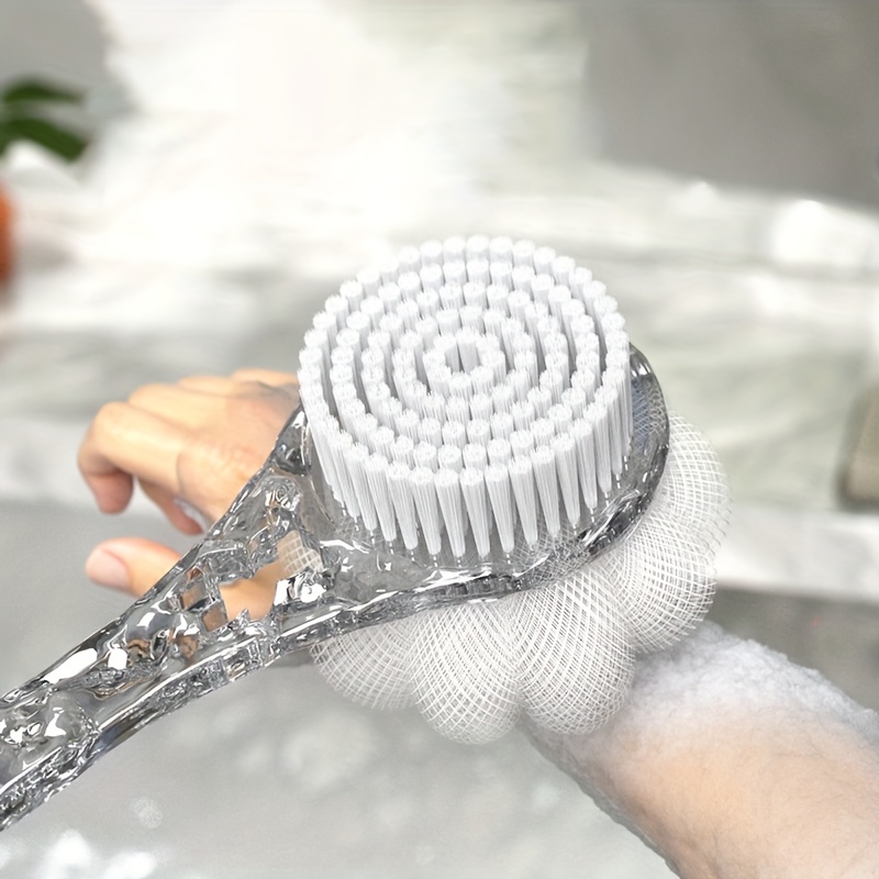   pattern bath body brush luxury long handle exfoliating back scrubber shower brush for cleaning massaging without electricity unscented battery free bathing accessory Product details 2