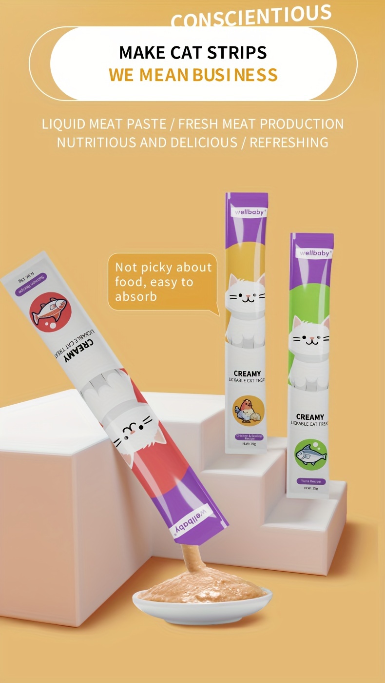 60 Tubes Cat Treats Cat Food Lickable Perfect Purees Temu
