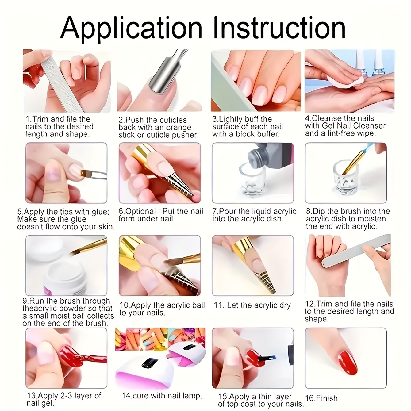 22 in manicure tool kit nail lamp nail wraps colorful Temu Poland