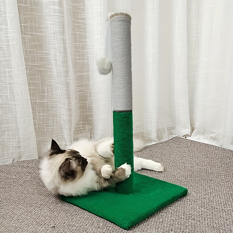 tall cat scratching post sisal fabric plush base multi level