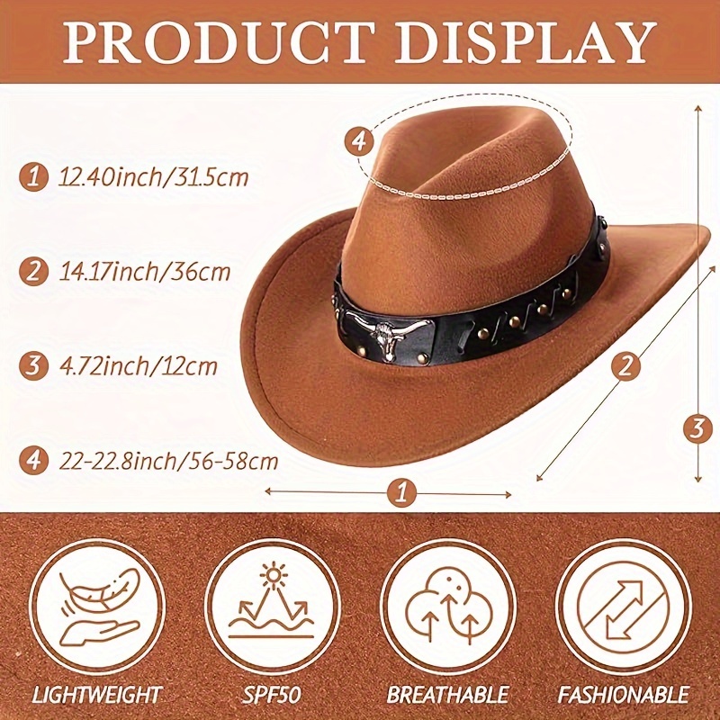 Men's Cowboy Hats Women's Hat Accessories Cowboy Hats Gentleman's Church  Hat Fashion Party Wide Brim Winter Cowboy Hat