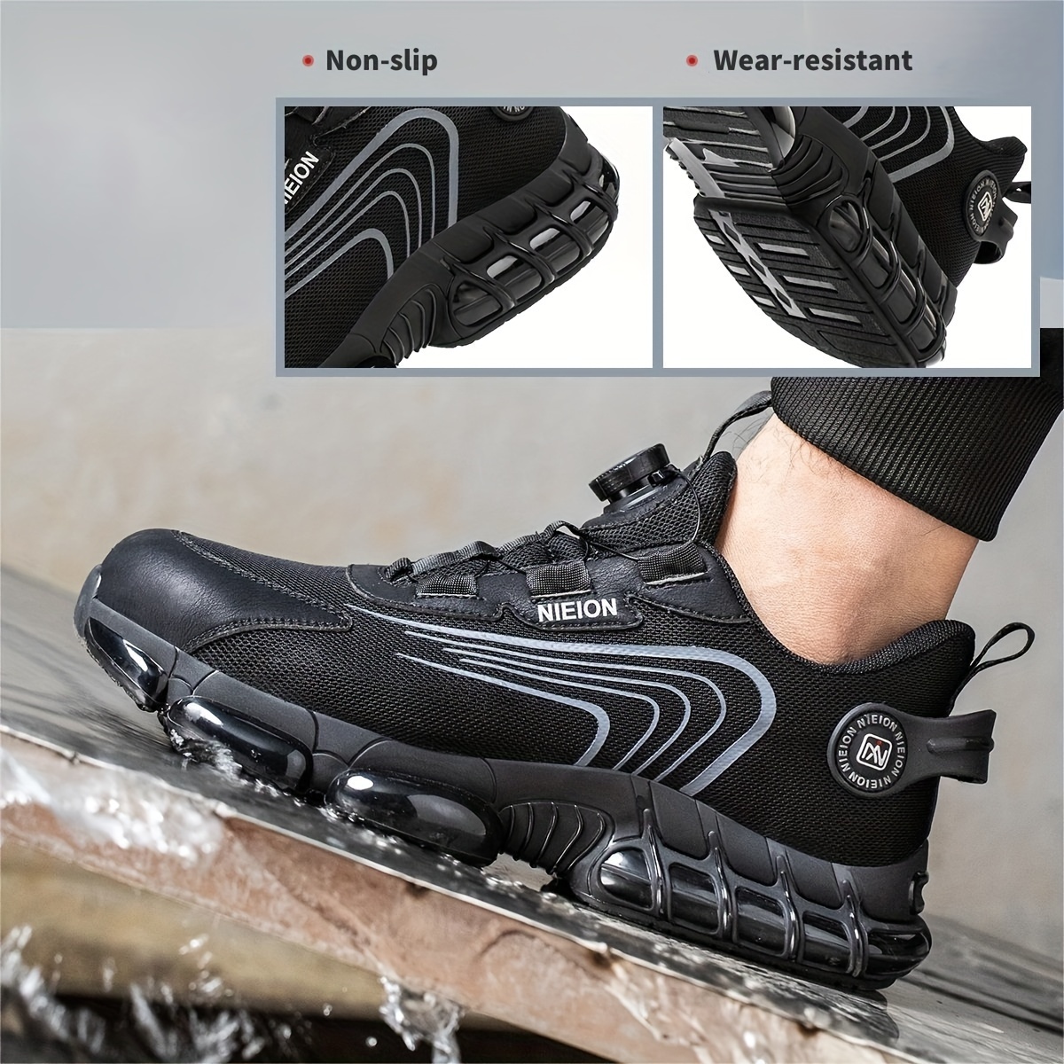 work sneakers protective shoes, safety industrial puncture-proof anti-smash steel toe shoes, safety work shoes 详情 2