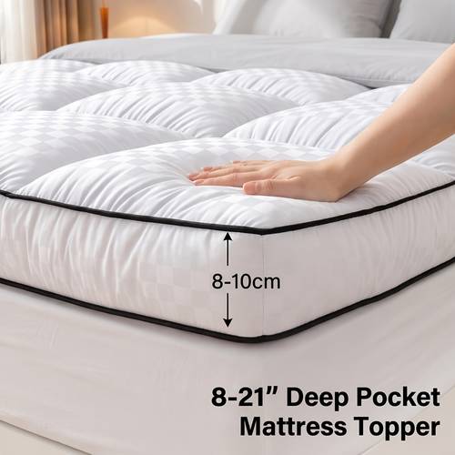 item picture mattress topper mattress pad pillow top mattress cover quilted fitted mattress protector top stretches up 8 21 deep pocket 1000gsm