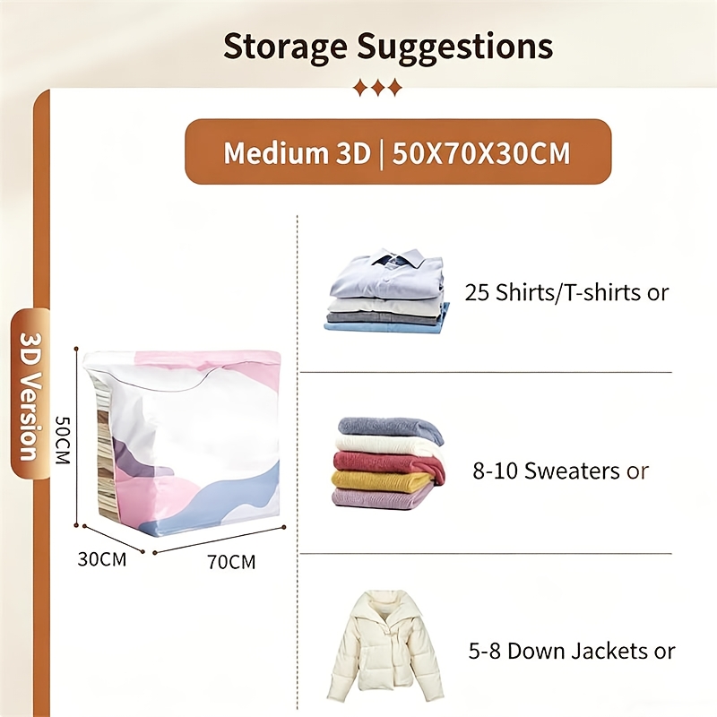 Transparent Reusable Hand-Rolled Vacuum Compression Bags