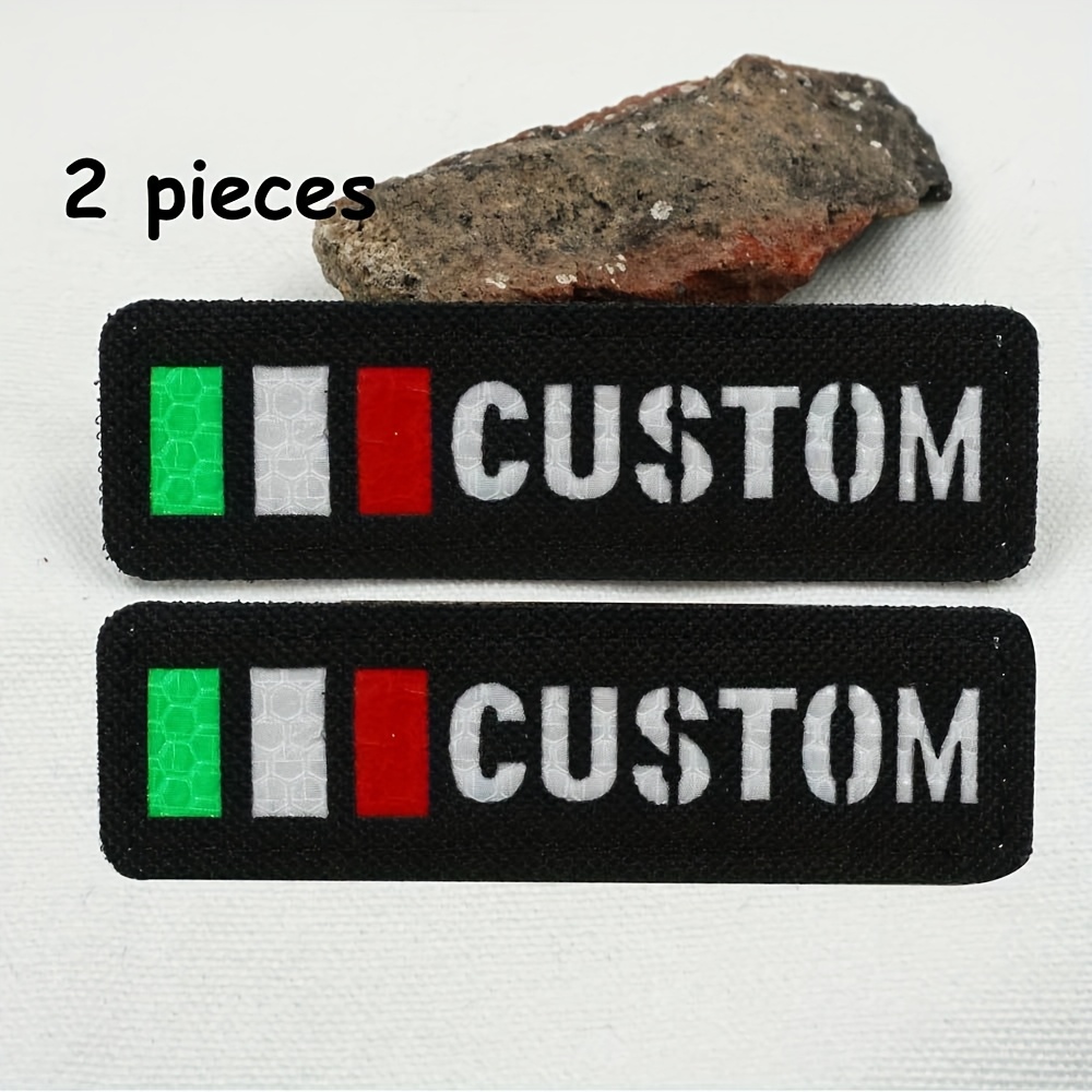 TEMU Open Custom Products: 2 Custom-made Italian Reflective Stickers With Letters, And A Row Of Personalized Reflective Name Text Patches And Badges
