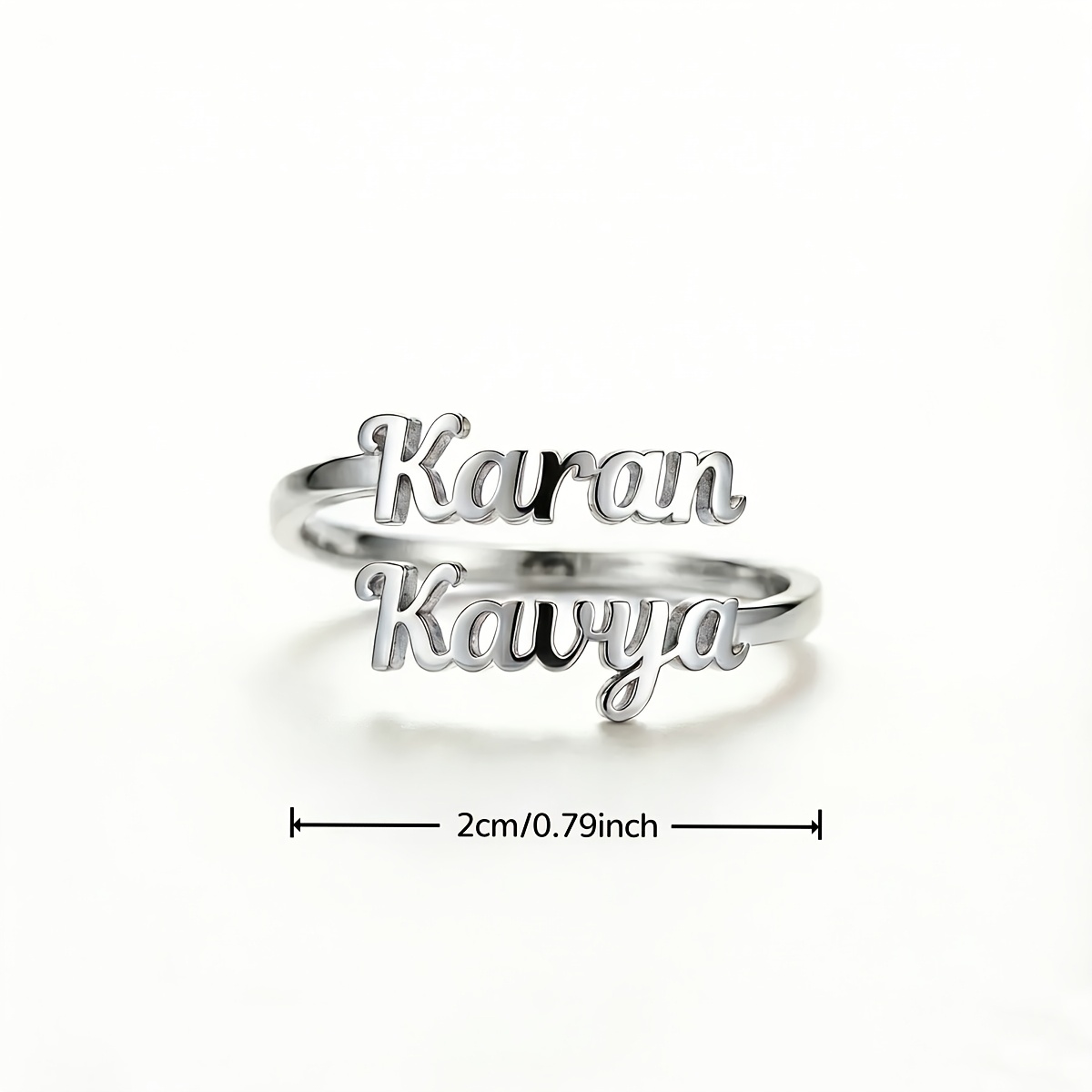 TEMU 1pc Stainless Steel Customizable Open Adjustable Ring, Personalized Letter Ring, Niche Design Jewelry, European And Unique Couple's Rings,