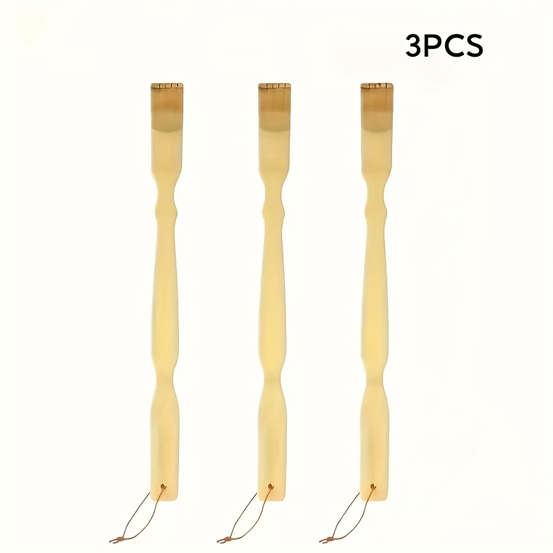 3pcs bamboo back scratcher with long handle ergonomic   massager for   muscle tension portable novelty gift for   holiday gift idea personal care tool   design durable scratching tool Product details 0