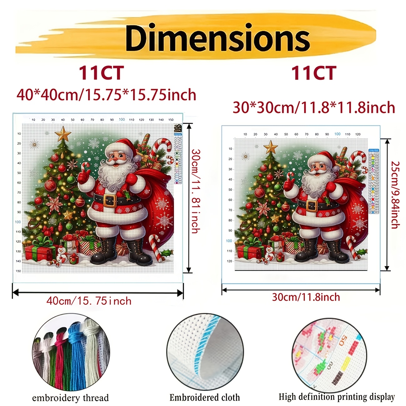 Cross-Stitch Kit Featuring 'Santa Claus And Christmas Tree'