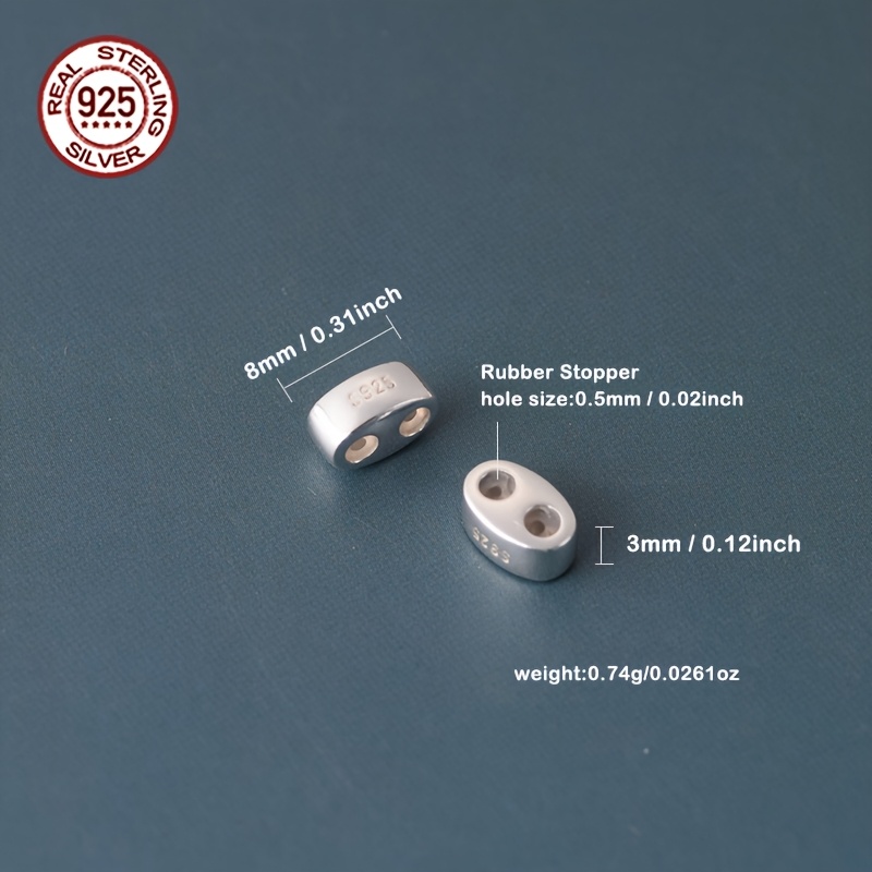 2pcs S925 Sterling Silver Adjustable Beads for Jewellery Making