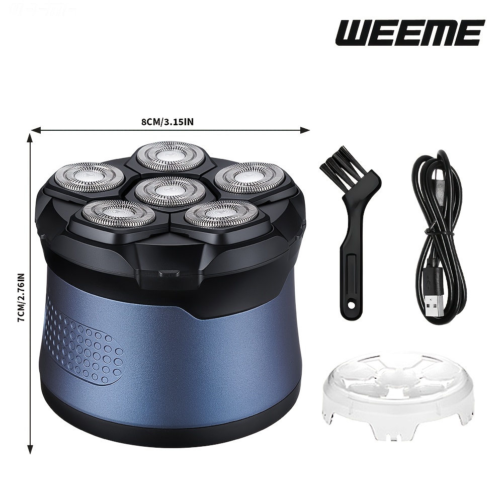 TEMU Weeme Head Shavers For , Magnetic 6d Electric Bald Razor, Rechargeable Rotary Shaver, Face And Beard Trimmer Grooming Kit For Men, Smooth Close
