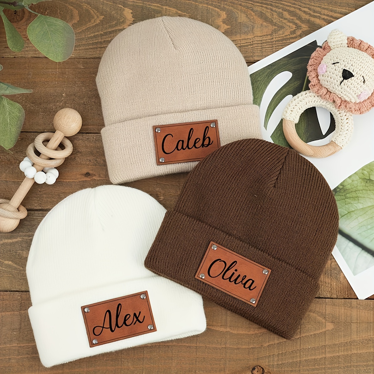 

1pc Personalized Knitted , , For Mom, , Hat Of , , And