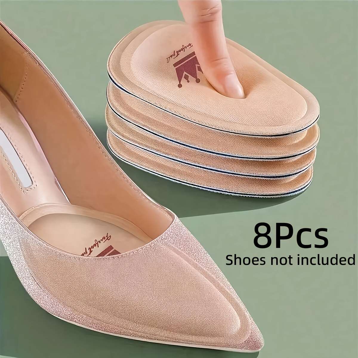 TEMU Set da 8 pezzi: in memory foam con tacco da donna - per avampiede morbida e traspirante, per piedi a punta, accessori per calzature lavabili a