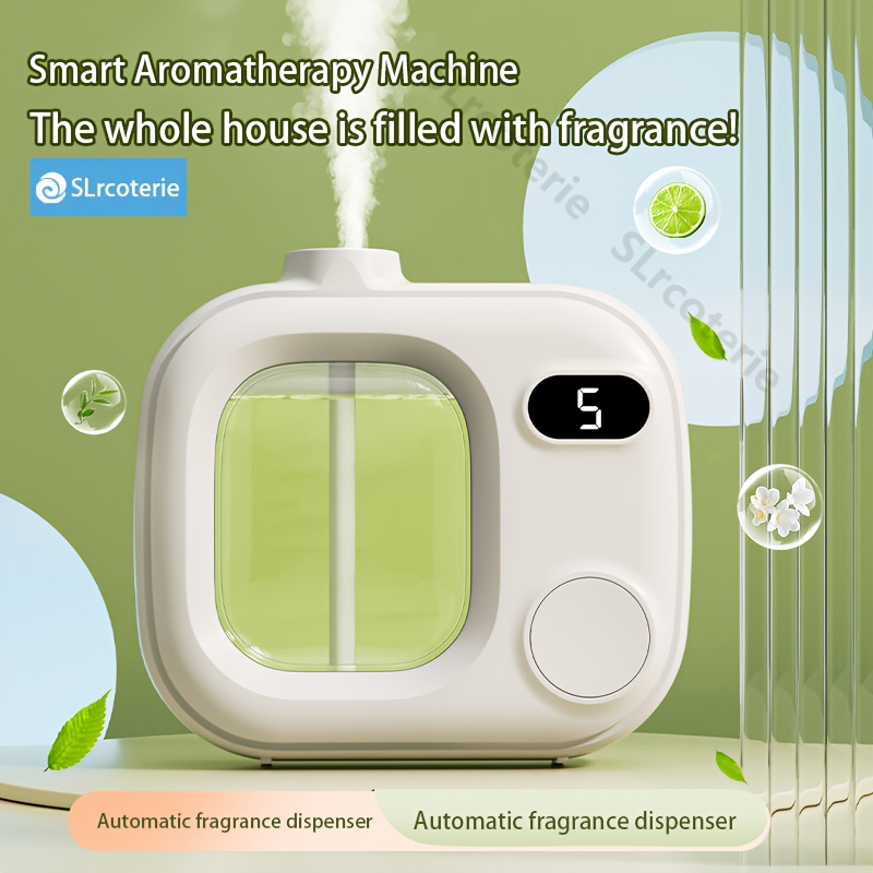 TEMU Difusor de Aromaterapia Inteligente de Tamaño Pequeño con Un Botón, Velocidades Ajustables - Adecuado para Aceites Esenciales/Perfumes, Batería