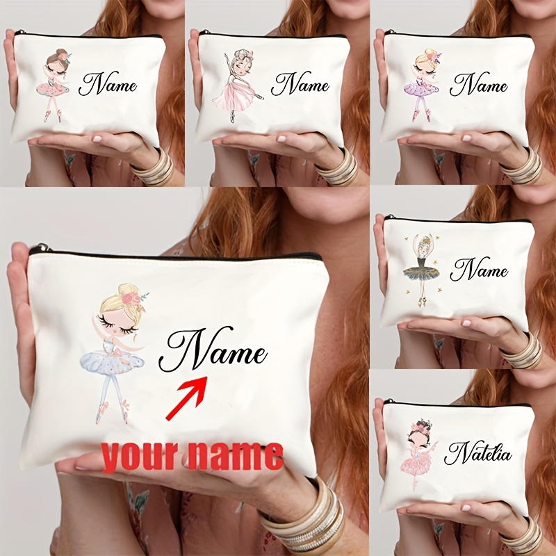 

Custom Ballet Dancer Name Cosmetic Bag - Personalized Makeup Organizer With Zipper, Lightweight Polyester Pouch For Travel & Wedding Gifts