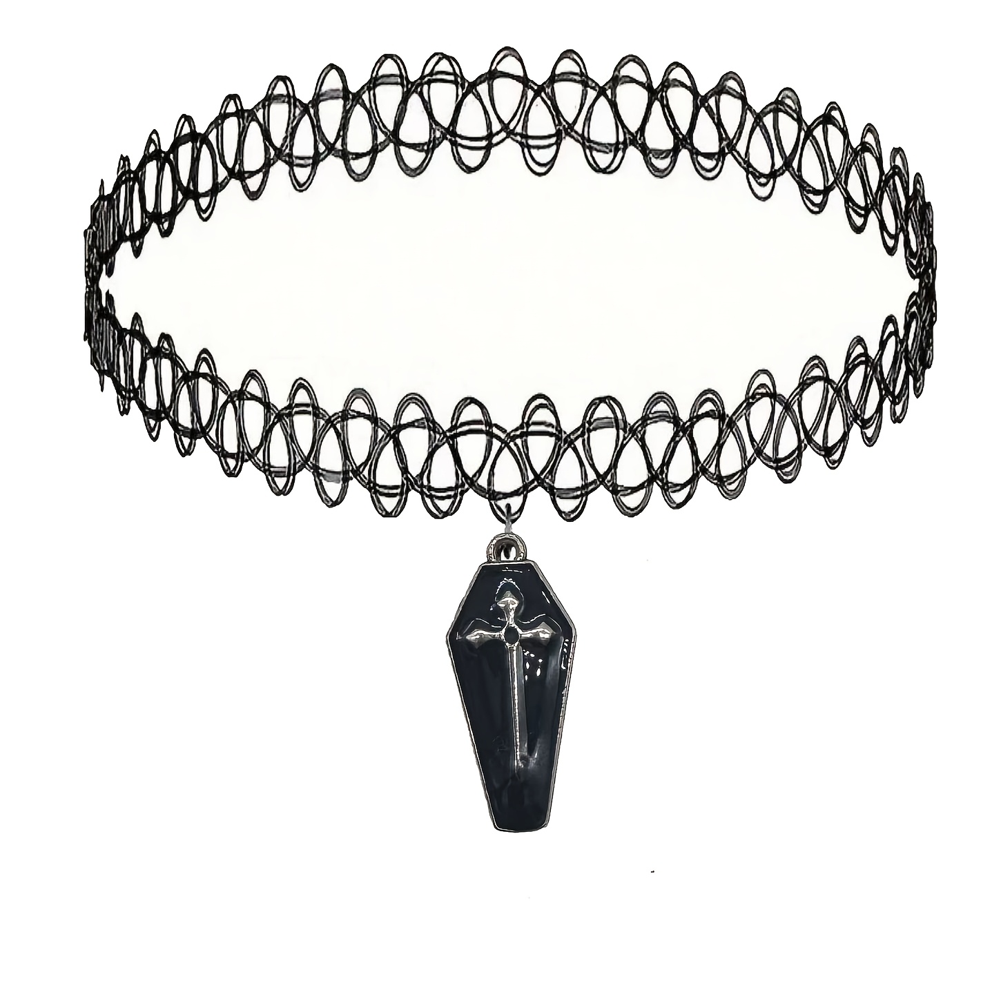 6pcs Halloween Gothic Women's Collar Woven Decoration Set
