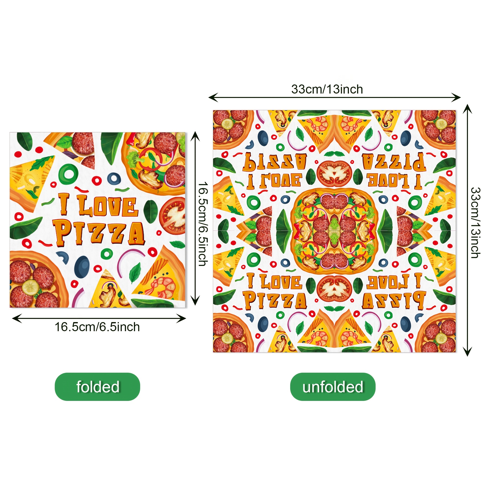 Image of 20pcs Pizza Party Supplies Paper Napkins Disposable Paper Napkin For Pizzass Partys Supplies, Birthday Parties For Halloween、christmas