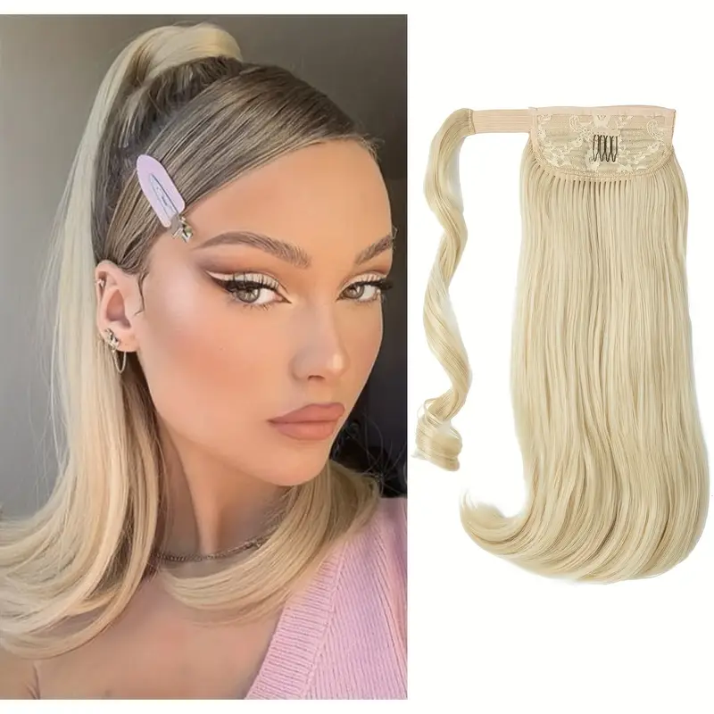 straight hair ponytail extension with combs brand suitable for white women stylish and durable details 1