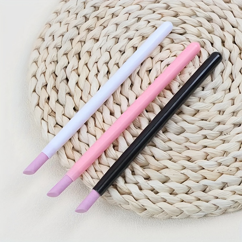 3pcs Nail Art Tools Quartz Pen Grinding Pen, Exfoliating Dead Skin, 45 Degree Nail Scraper, Nail Surface Sanding Fine Grinding Stick