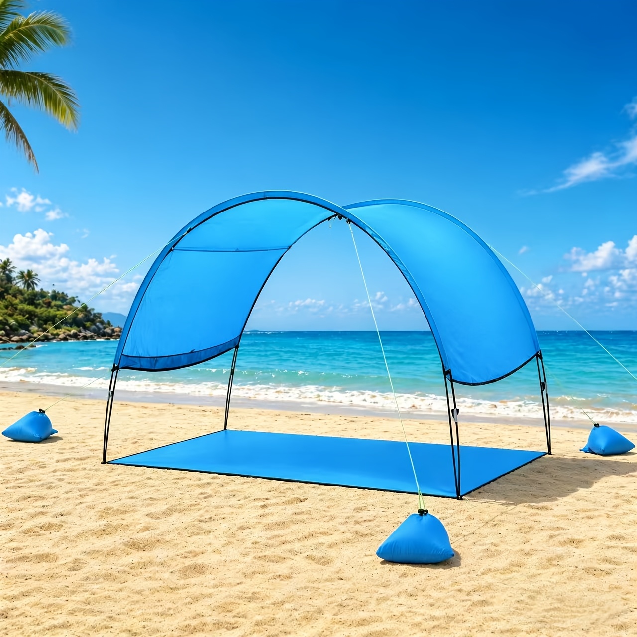 Sunscreen Canopy Tent For 2-3 Person Family Beach Camping, Upf50+ Uv Protection, 4000+mm High Quality Coating, Quick Opening, , Foldable And Portable, Perfect For Picnics, Fishing, And Sunshade