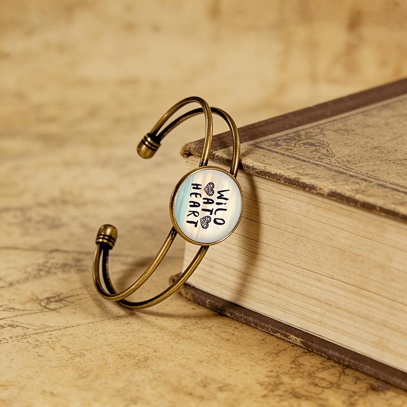 Double-layer Adjustable Open Bangle with WILDATHEART Medallion