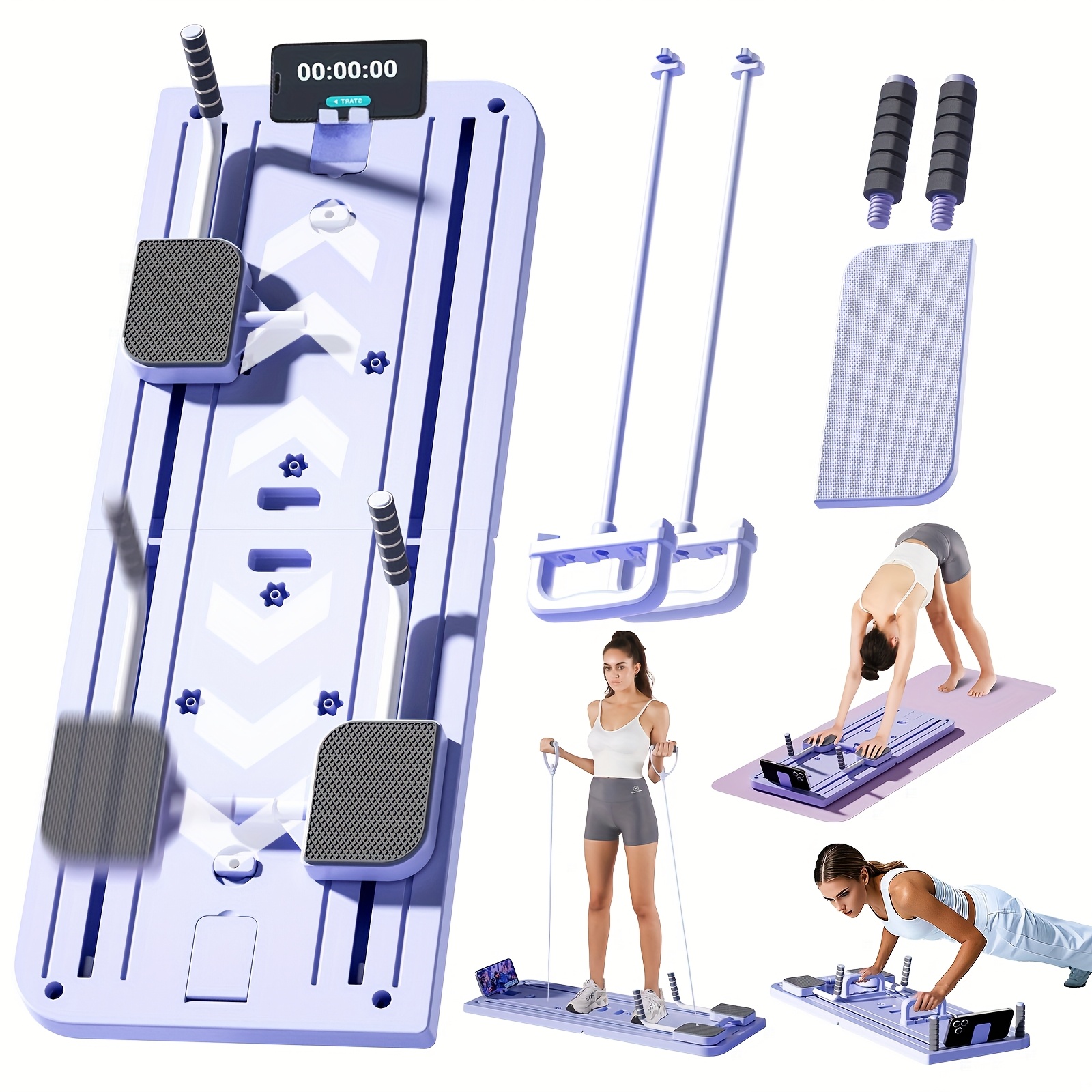 TEMU Pilates Board For Home Foldable, Reformer Machine, Pilates Equipment, Foldable Reformer Pilates Machine For Home Workout, Multifunctional Ab