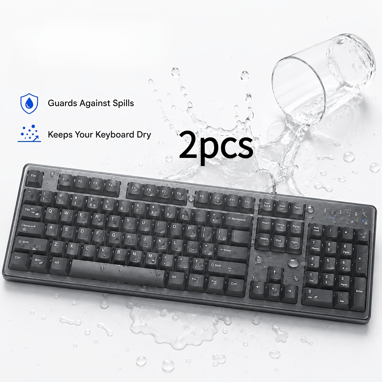 TEMU 2pcs Desktop Transparent Keyboard Films, Full Keyboard Cover, Standard Keyboard Film, Long Keyboard Universal Film, Mechanical Keyboard External
