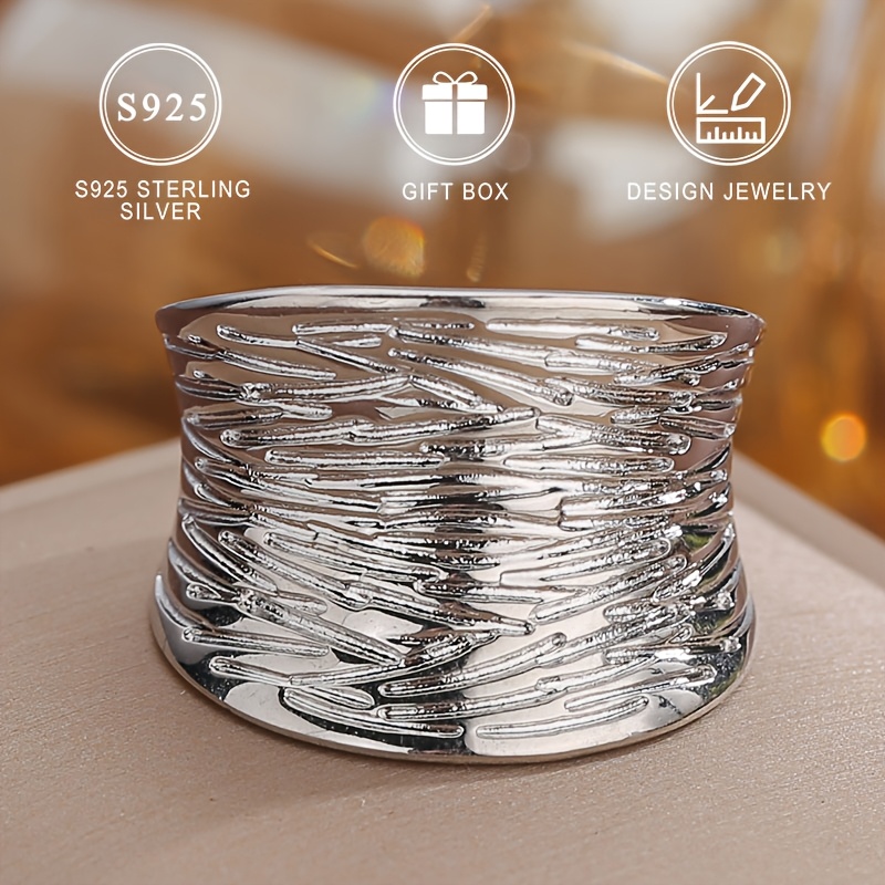 Image of 925 Sterling Silver Exquisite Ladies Fashion Ring, Elegant, Stylish, High-value Women's Jewelry Ring, Suitable For Vacation Travel, Daily Wear, Perfect Commemorative Gift For