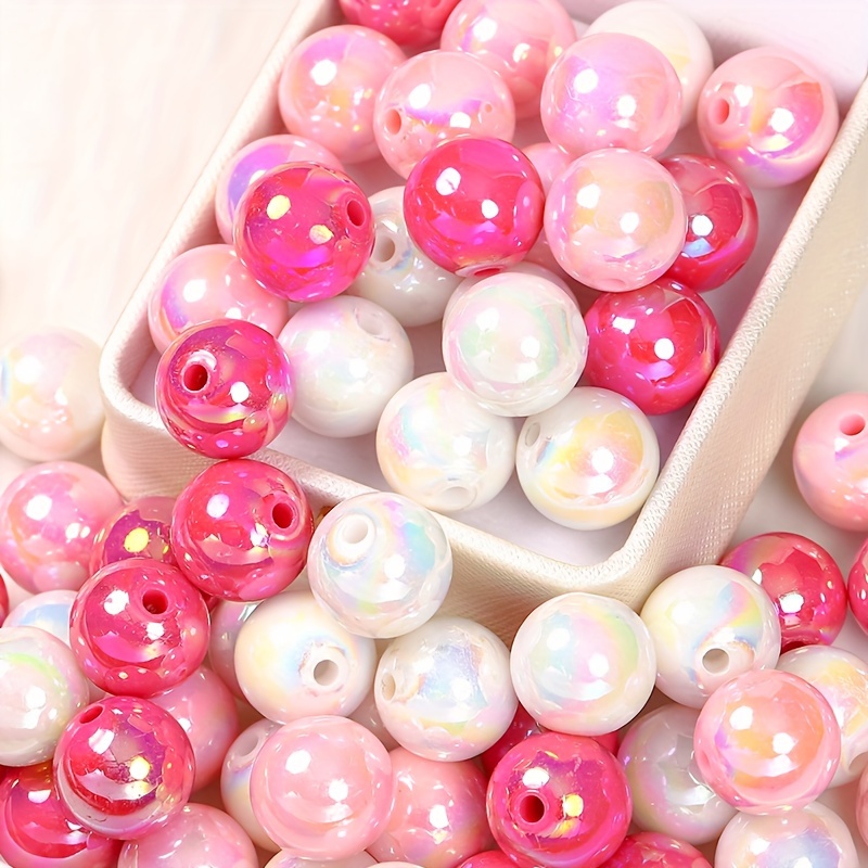 

Acrylic Beads For Jewelry Making, Mixed Finish, Round Beads With Straight Holes For Diy Crafts, Necklace & Phone Charm Accessories, Assorted Sizes 6-16mm - Bead Assortment Pack