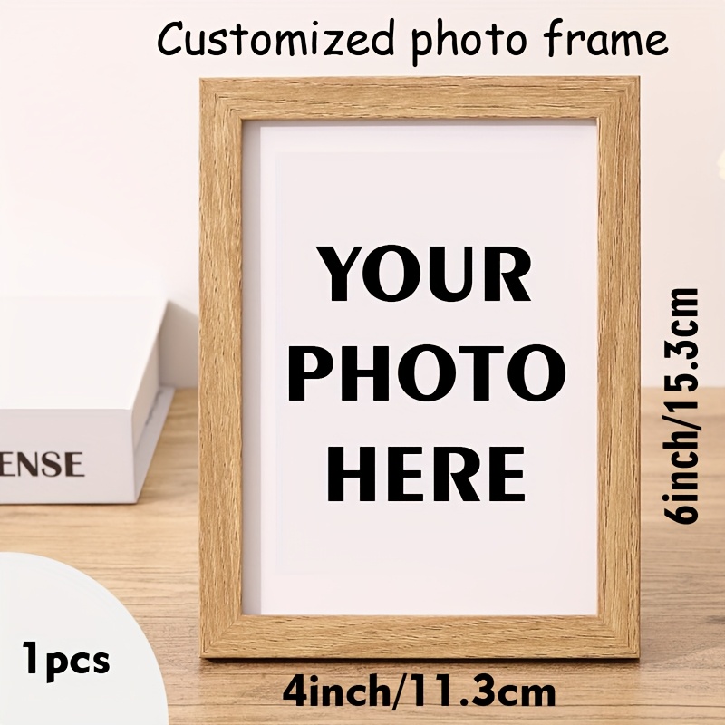 TEMU 4x6 Inch Wooden Photo Frame - Personalized Photo Frame For Any Picture, Perfect For Desktop Decor, Keepsake, Gift, Family Memories, Party