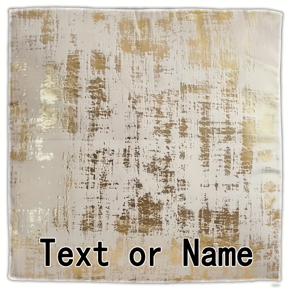 TEMU Customizable 1pc Women's Scarves That Can Have Names Or Texts, Featuring An Abstract Texture Theme Print. Exquisite Square Scarves Are Made From
