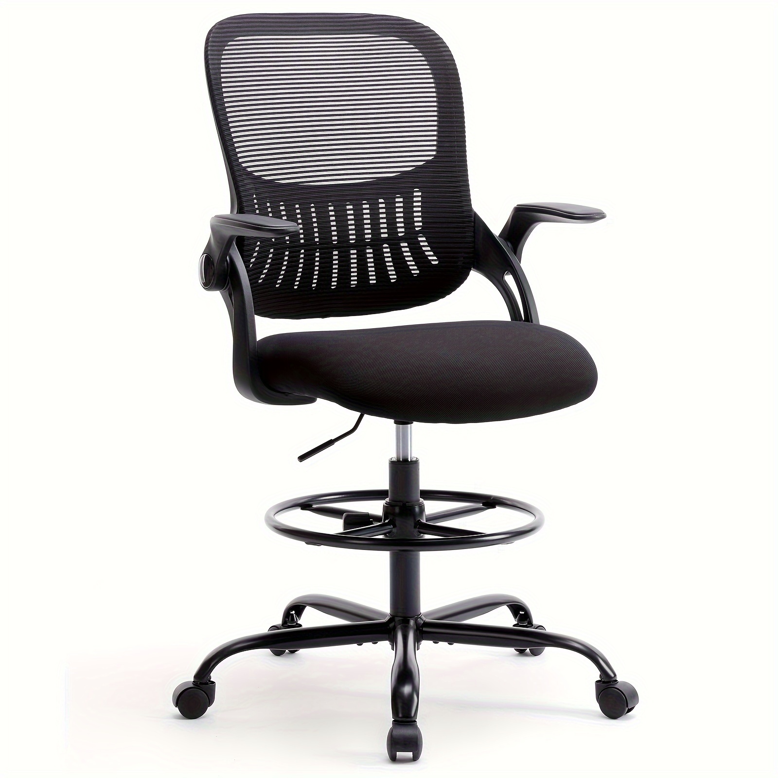 

Office Computer Desk Chair, Ergonomic Chair With Flip-up Armrests And Lumbar Support, Height Adjustable, Breathable Mesh Back