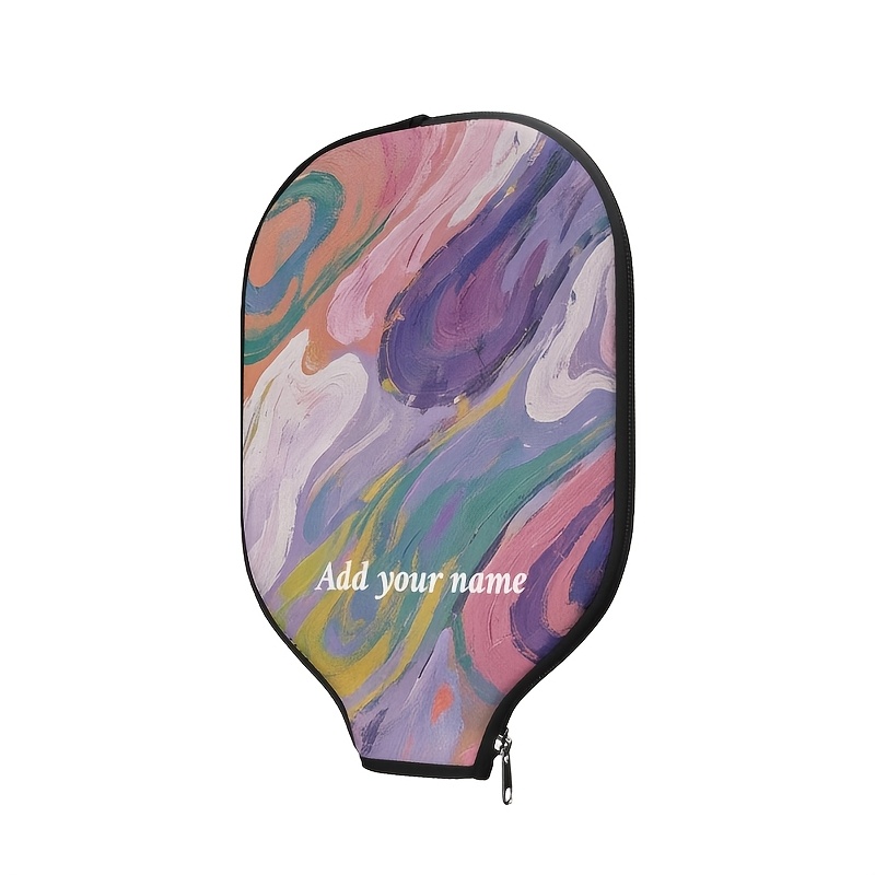 TEMU [1pc Customizable Pickleball Paddle Case] 1pc Customizable Pickleball Paddle Case, Neoprene Rubber Protective Cover, Colorful Abstract Art