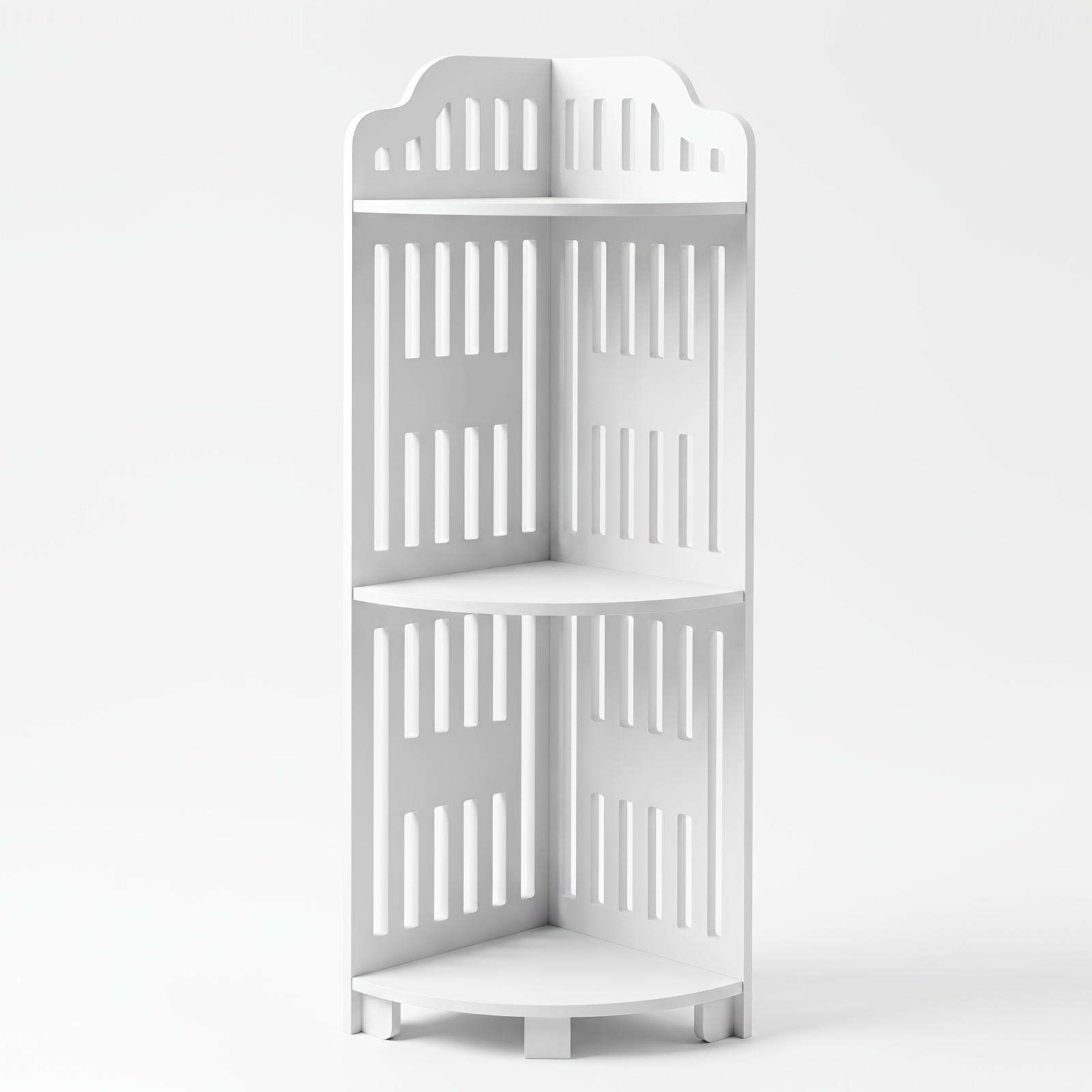 TEMU 5-tier Corner Storage Shelf, 110cm Tall Freestanding Organizer, Waterproof Pvc Board Shelving Unit, Easy To Assemble, To 30lbs For Bathroom,