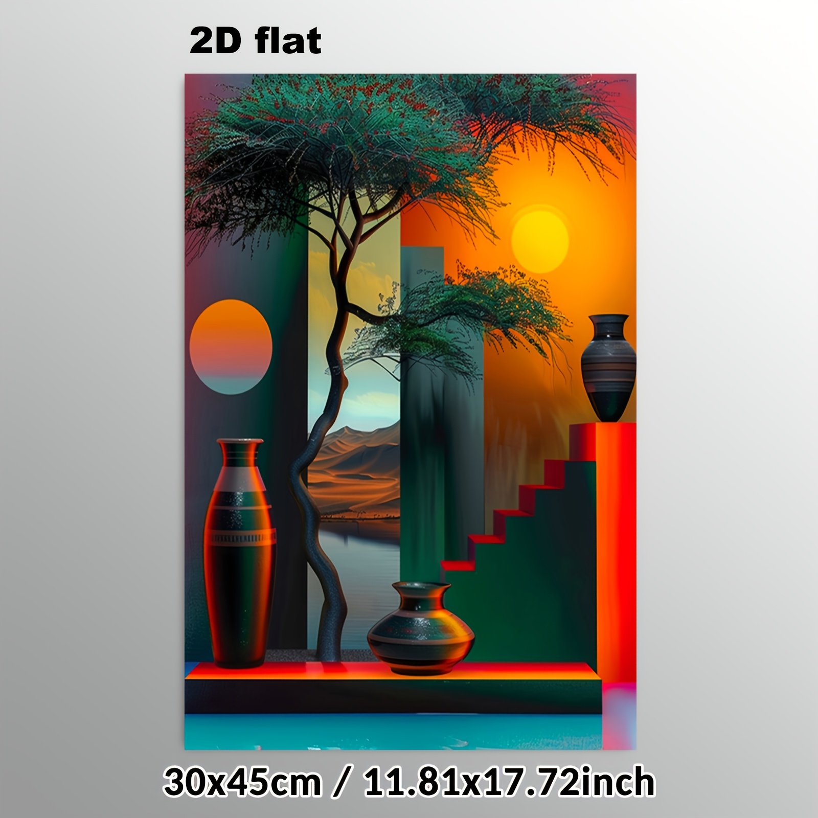 TEMU 2d Flat, 2d Flat, 1pc Canvas Art, Abstract African Theme Painting Fun Inspirational Decor, Home Bedroom Living Room Room Farm, Hotel Artwork
