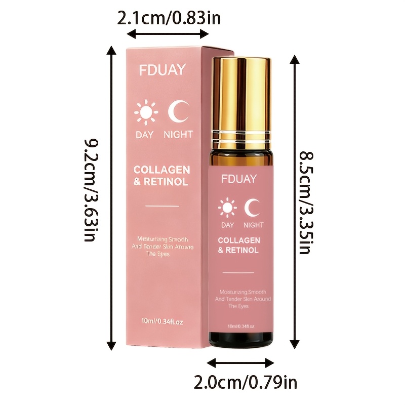 Collagen Retinol Eye Serum, Moisturizing Smooth , Roller Ball Massage, Day And Night Use