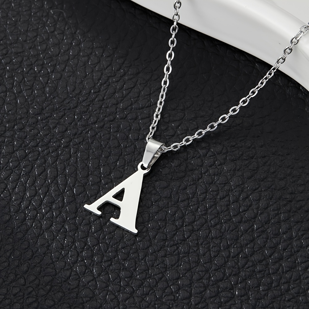 TEMU 1pc Minimalist English Letter Necklace Name Necklace Birthday Gift Fashion Pop Initial Letter