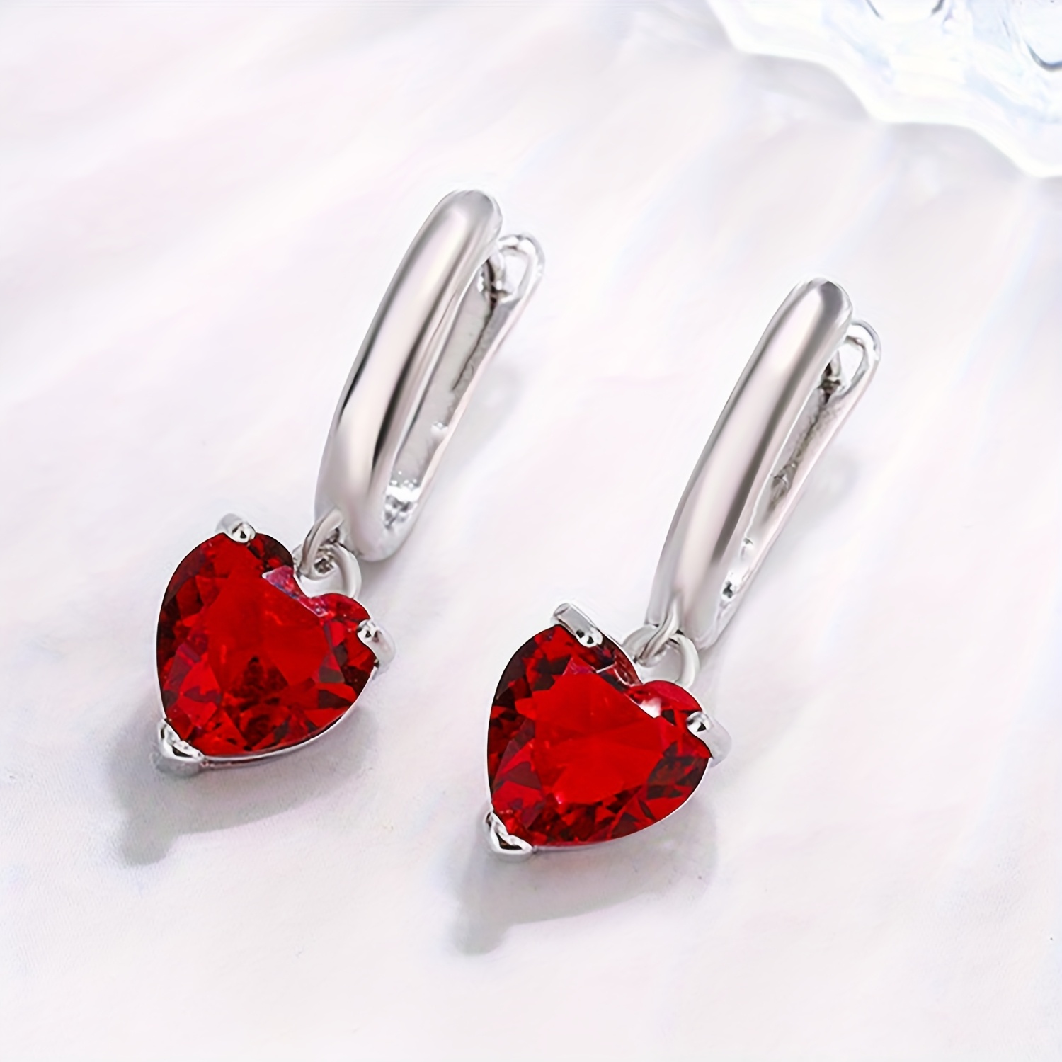 Women's Stylish Minimalist Red Synthetic Earrings Set